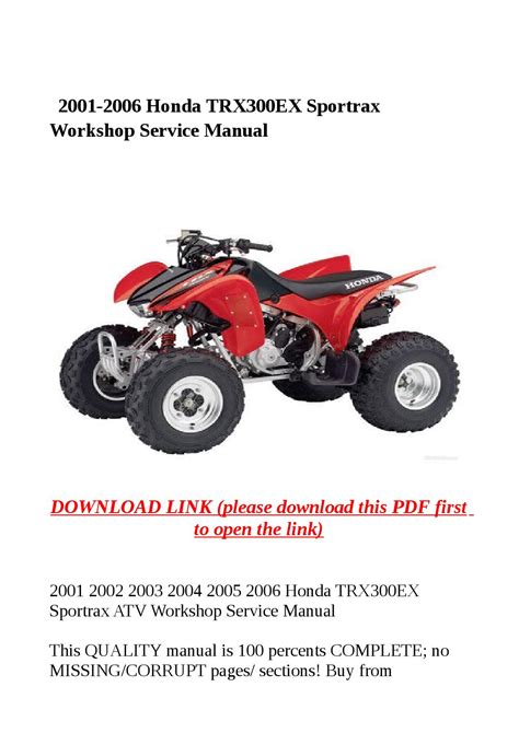 honda trx300ex service manual 2001 Epub