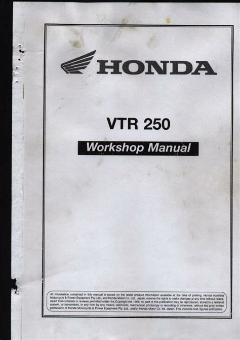 honda vtr 250 owners manual PDF