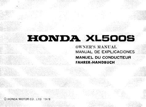 honda xl500s manual pdf Doc