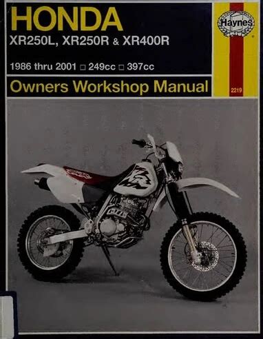 honda xr250 400 owners workshop manual Ebook Doc