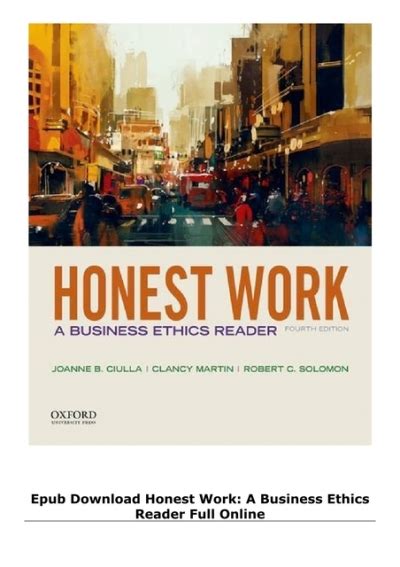 honest work business ethics reader Ebook Epub