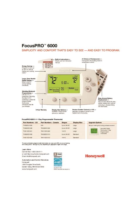 honeywell focuspro 6000 instructions Reader