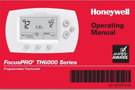 honeywell focuspro th6000 operating manual Epub