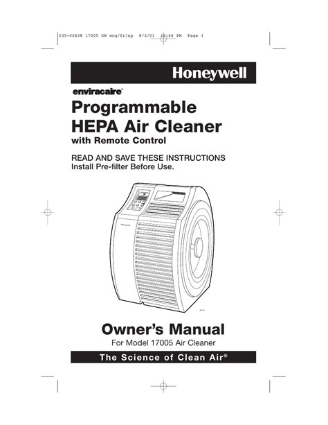 honeywell hepa air purifier 17005 manual Reader