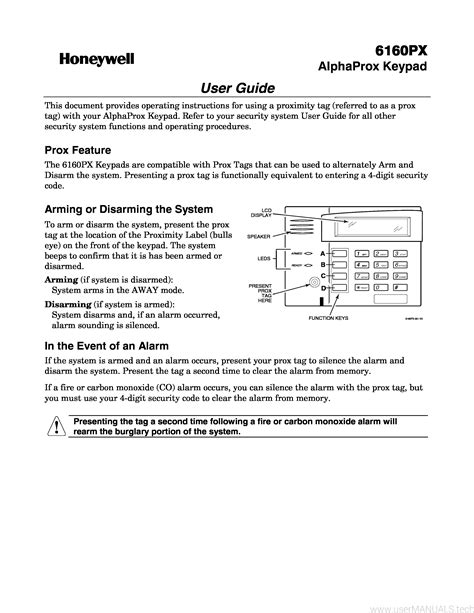 honeywell keypad user manual PDF