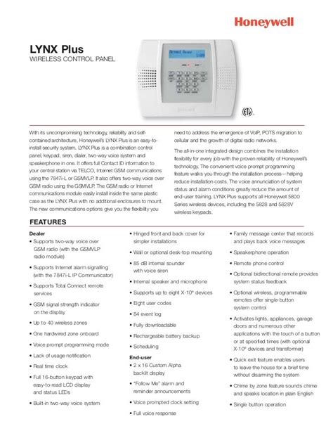 honeywell lynx installation program manual Doc