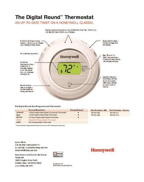 honeywell non programmable round thermostat manual Kindle Editon