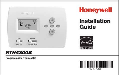 honeywell rth4300b installation manual PDF
