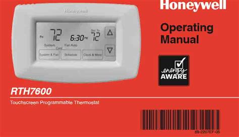 honeywell rth7600d operating manual Reader