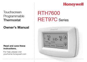 honeywell rth7600d user manual PDF