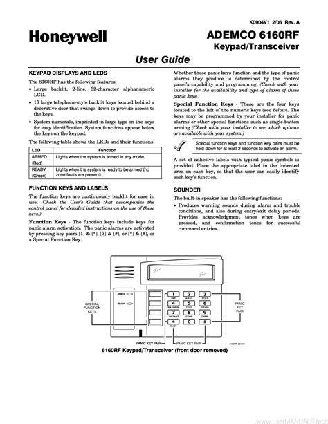 honeywell security keypad user manual Epub