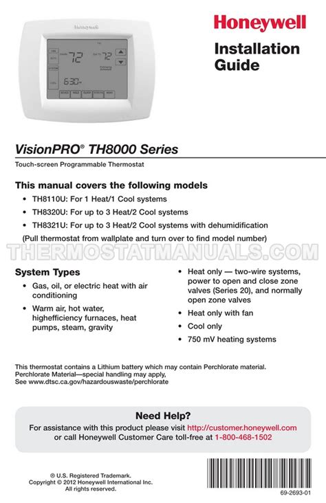 honeywell th8320u1008 manual pdf PDF