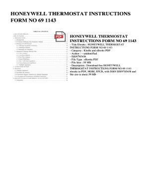 honeywell thermostat instructions form no 69 1143 Kindle Editon