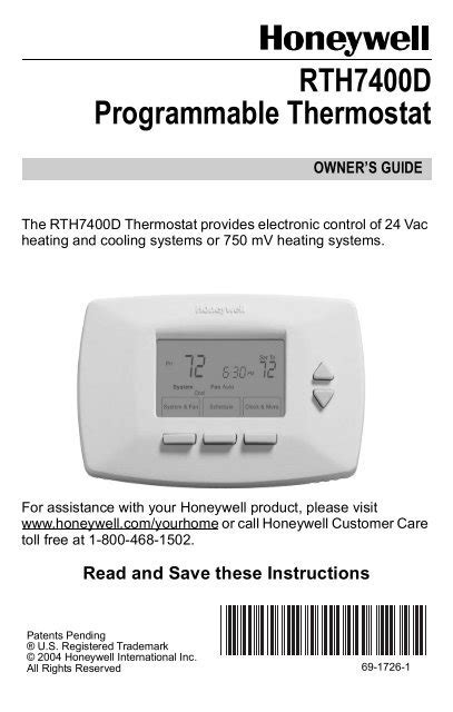 honeywell thermostat rth7400 instructions Kindle Editon