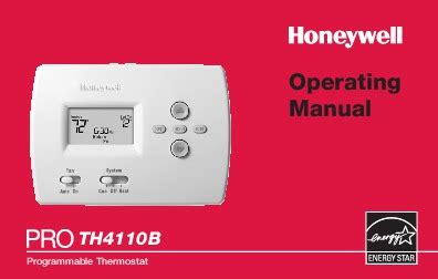honeywell thermostat th6110d1021 manual PDF