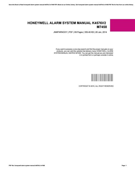 honeywell-alarm-system-manual-k4576v2-m7458 Ebook Epub