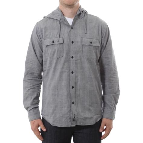 hooded button shirt