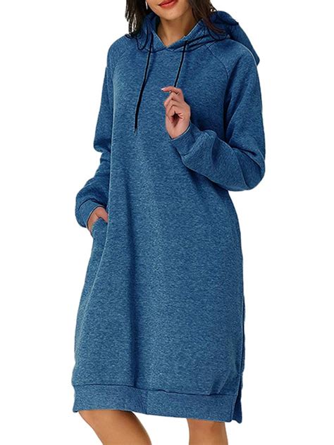 hooded sweatshirt dress with pockets