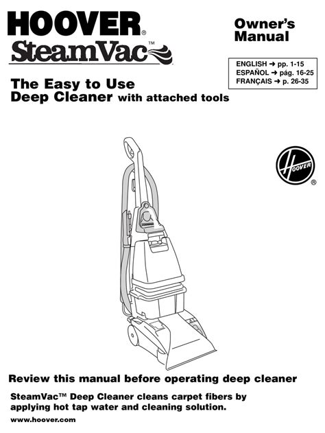 hoover steamvac spinscrub manual instructions pdf Reader