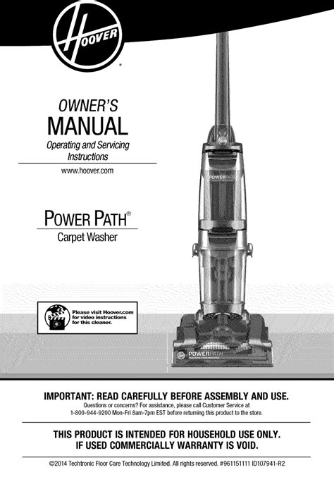 hoover u5395960 vacuums owners manual PDF