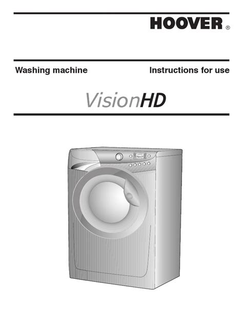 hoover washing machine manual PDF