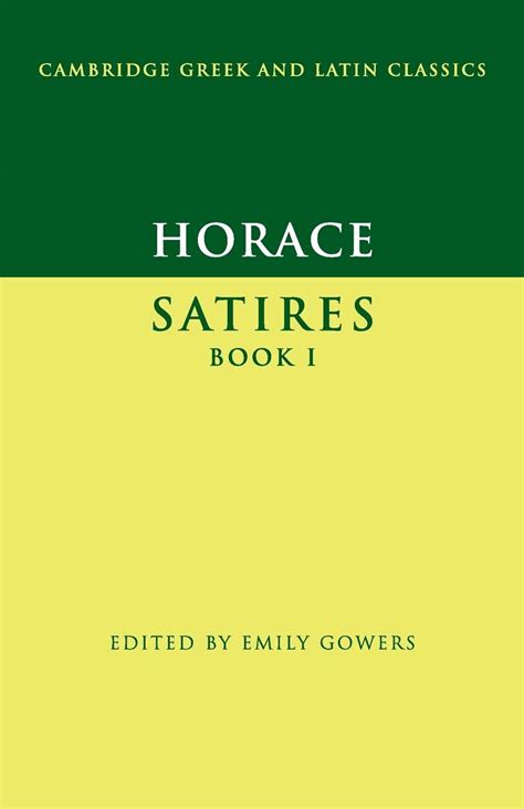 horace satires book i cambridge greek and latin classics PDF