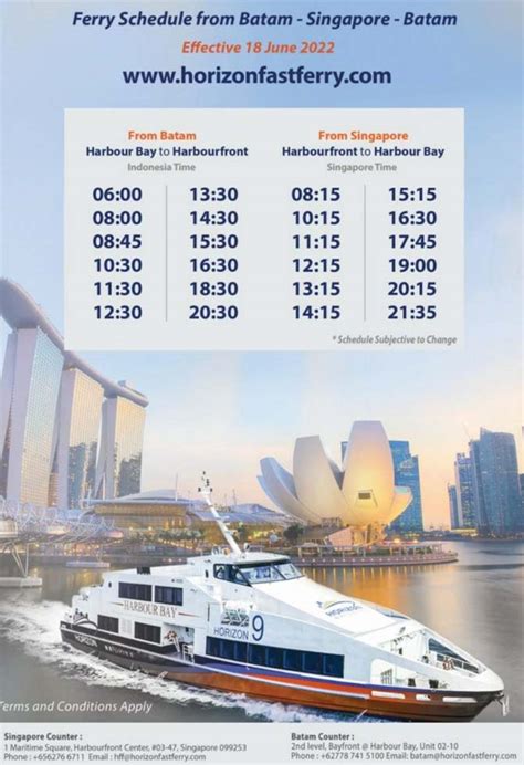 horizon ferry schedule