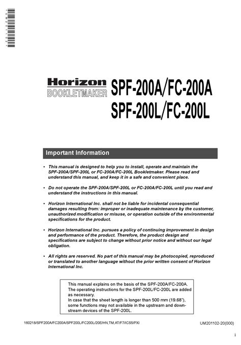 horizon spf 30s manual Reader