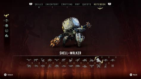 Horizon Zero Dawn Machine Catalogue Top Right