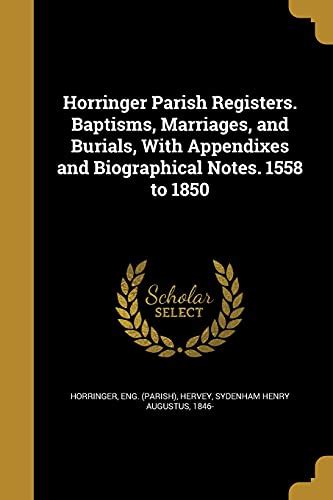 horringer parish registers appendixes biographical Kindle Editon