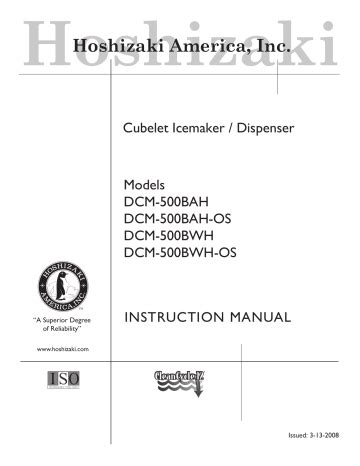 hoshizaki dcm 500bah os owners manual Doc