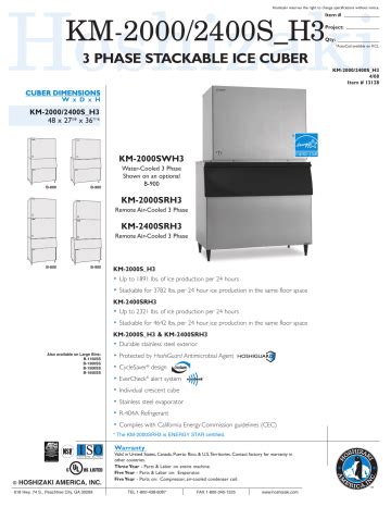 hoshizaki km 2000s owners manual Kindle Editon