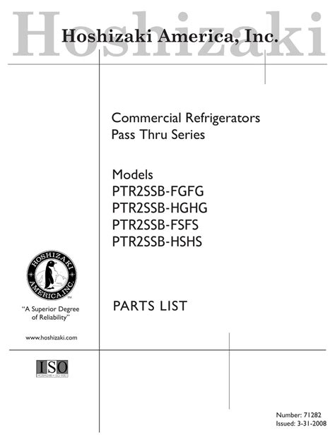 hoshizaki ptr2ssb fsfs refrigerators owners manual Kindle Editon