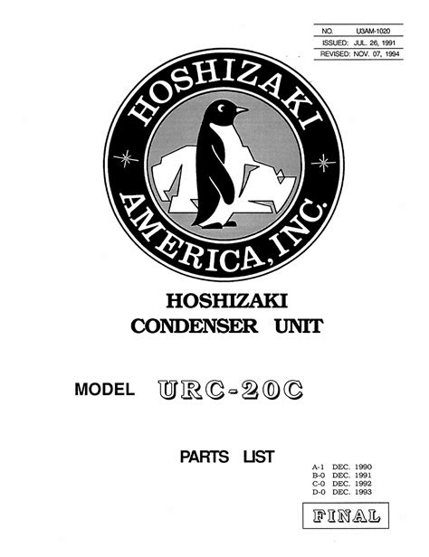 hoshizaki urc 20c owners manual Reader