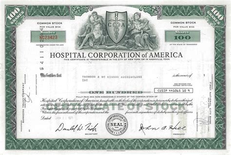 hospital corporation of america stock price