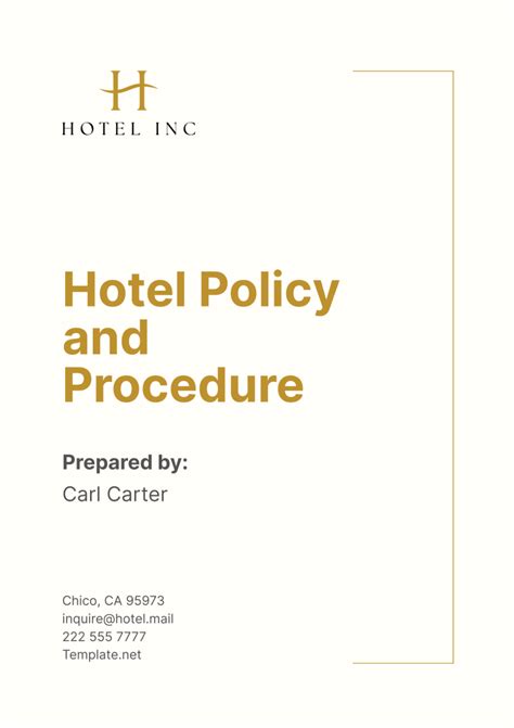 hospitality policy and procedures manual template Ebook Doc