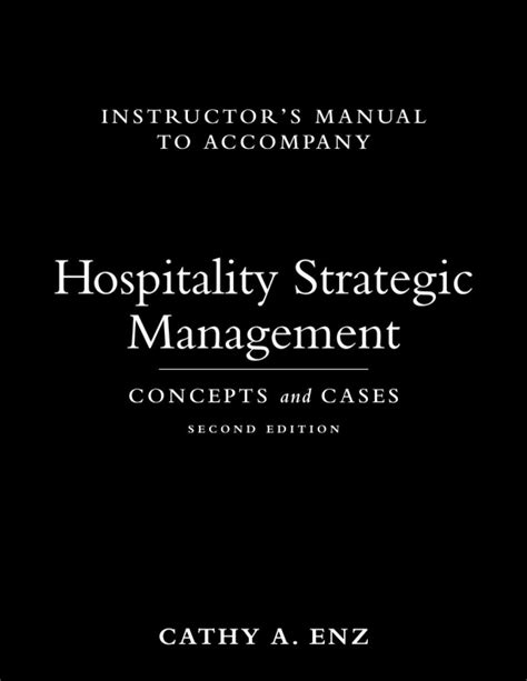hospitality strategic management concepts cases 2nd edition Ebook Doc
