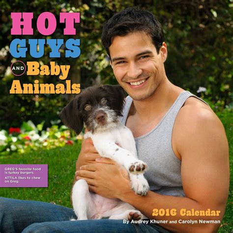 hot guys and baby animals 2016 wall calendar Doc