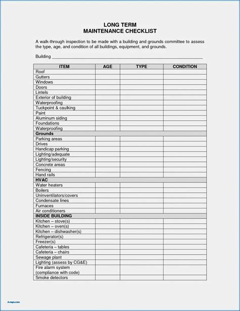 hotel preventive maintenance checklist PDF