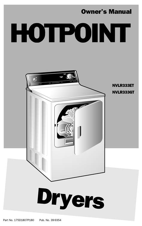 hotpoint nvlr333eeww dryers owners manual Doc