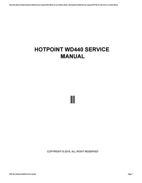 hotpoint wd440 repair manual Epub