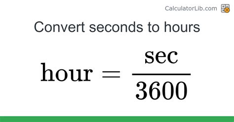 hours to seconds converter