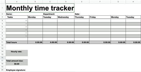 Hours Worksheet Template