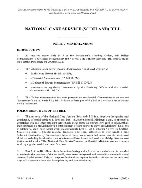 housing scotland bill policy memorandum Doc
