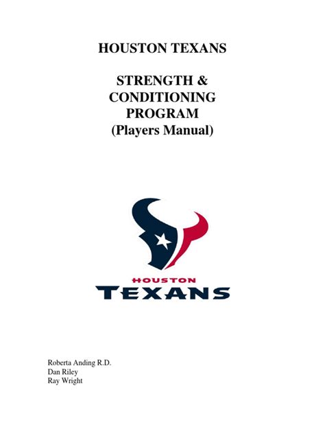 houston texans strength conditioning program players manual Doc