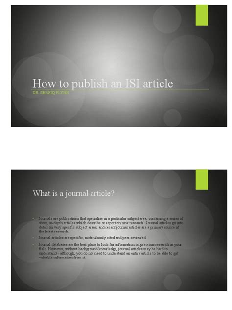 how can i write an isi article pdf Reader