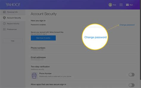 how change password yahoo mail pdf PDF