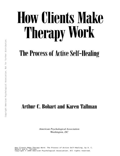 how clients make therapy work the process of active self healing Epub