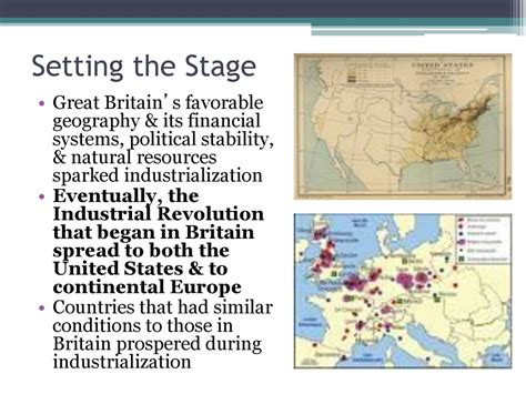 how did geography contriute to the development of industrialization