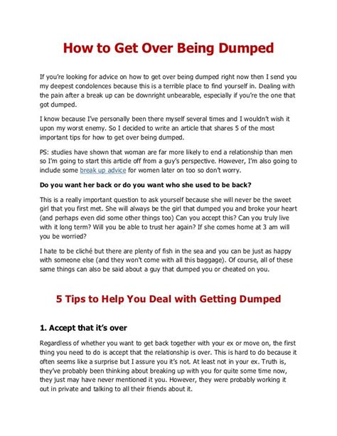 how do i get over being dumped